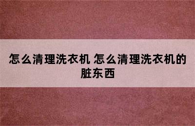 怎么清理洗衣机 怎么清理洗衣机的脏东西